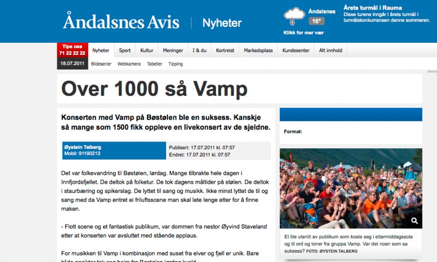 Faksimilie Åndalsnes Avis 17/7-2011